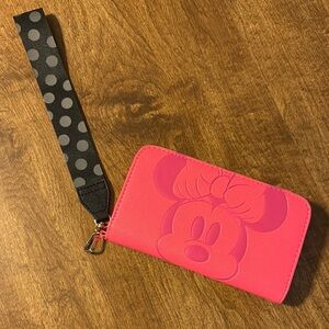 Pink Minnie Mouse Wristlet Wallet